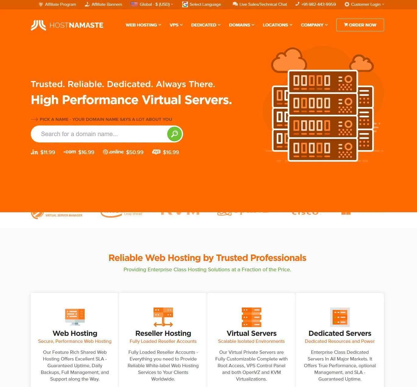 HostNamaste - フロリダ州ジャクソンビル、フランス、ヨーロッパの拠点で年間15ドルからのOpenVZ VPS