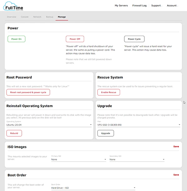フルタイムホスティングパネル1