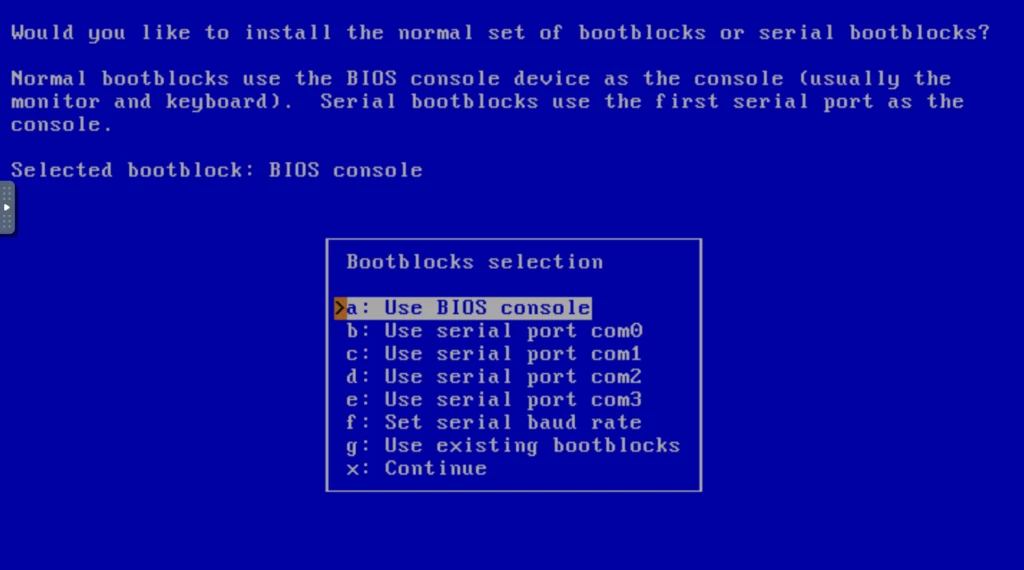 NetBSD ブートブロック
