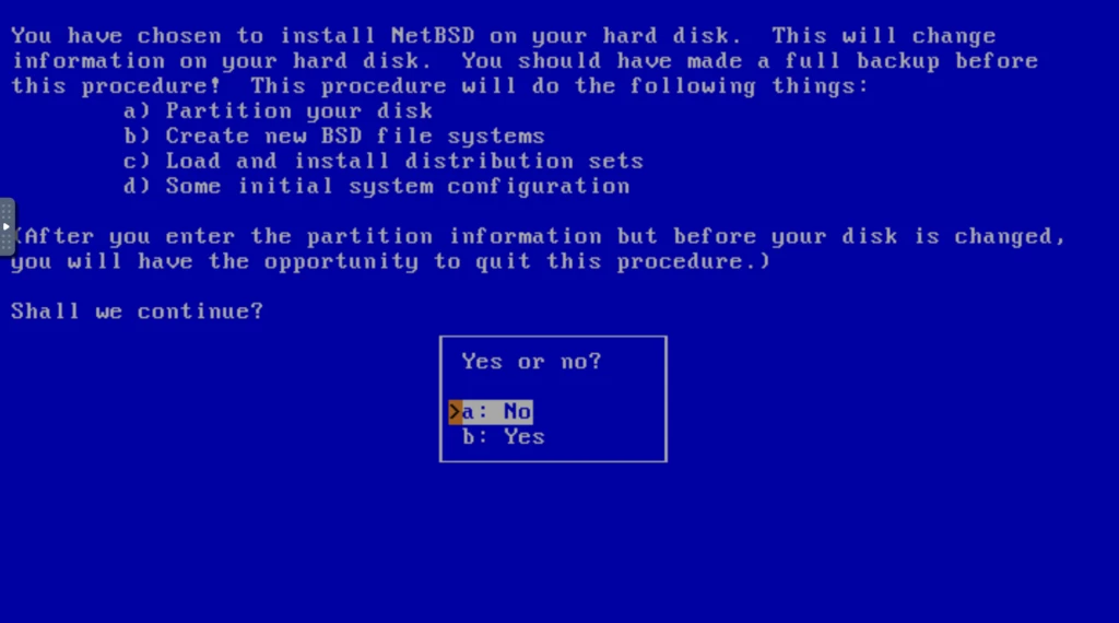 NetBSD 丁寧な警告