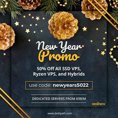 🥳 DediPathの新年セール開催中！月額1.75ドルからのVPS、月額39ドルからのDediPath！KVM NVMeも！🥳