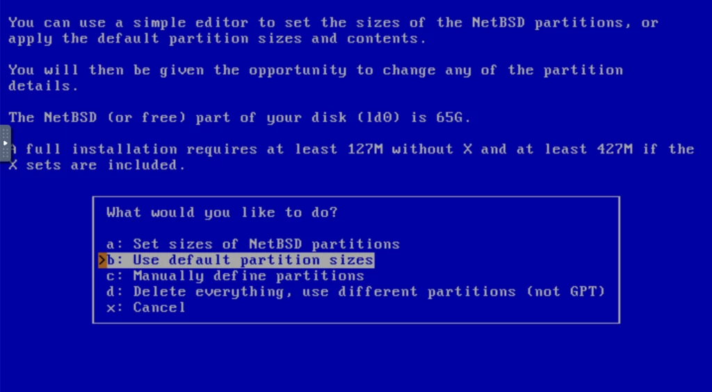 NetBSD デフォルト